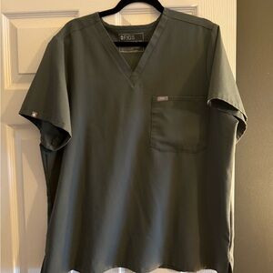 Figs women's Olive V-Neck Tee